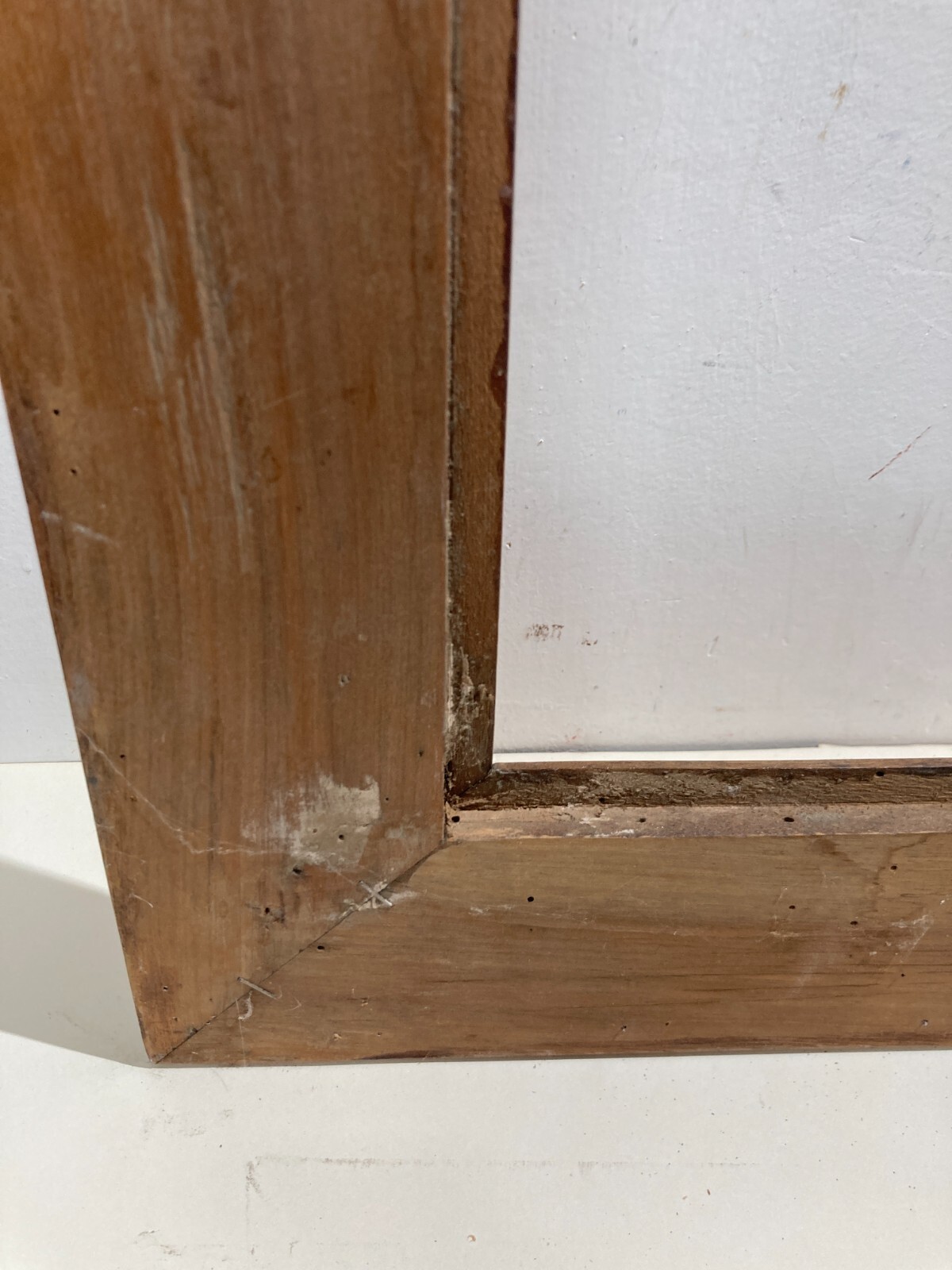 Antica Cornice In Legno Massello Con Filettatura Ad Intarsio