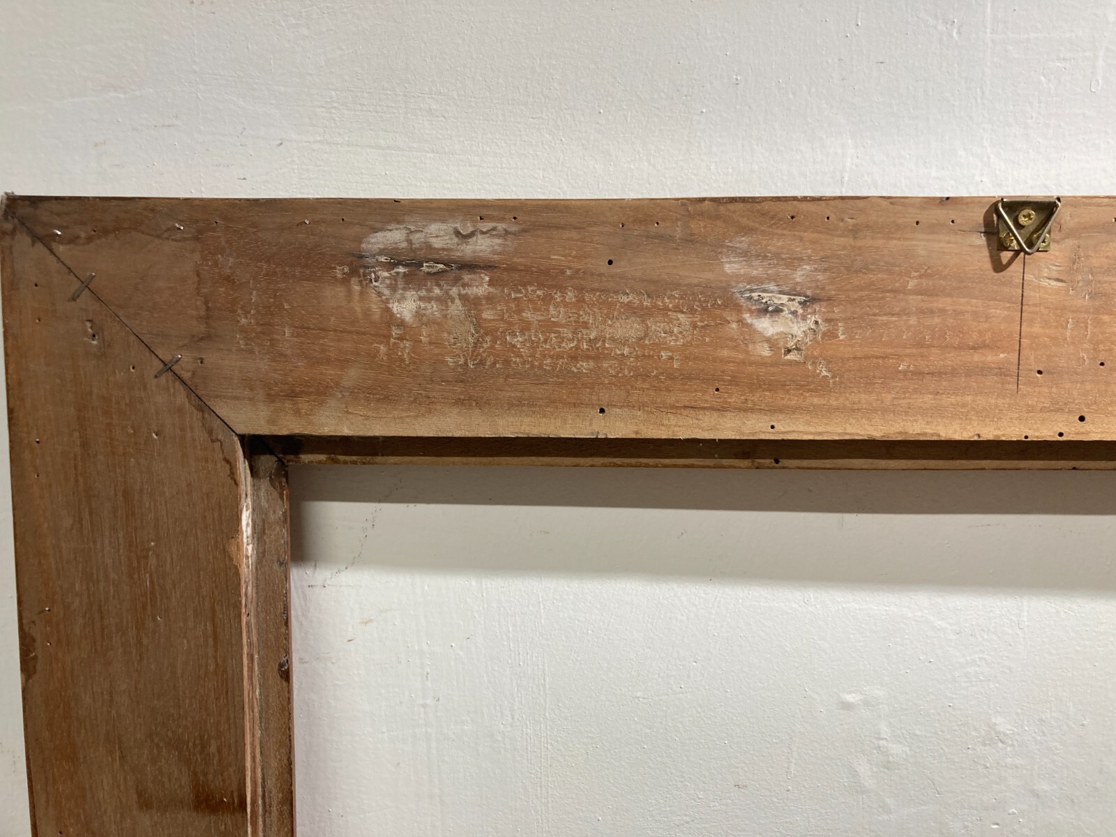 Antica Cornice In Legno Massello Con Filettatura Ad Intarsio