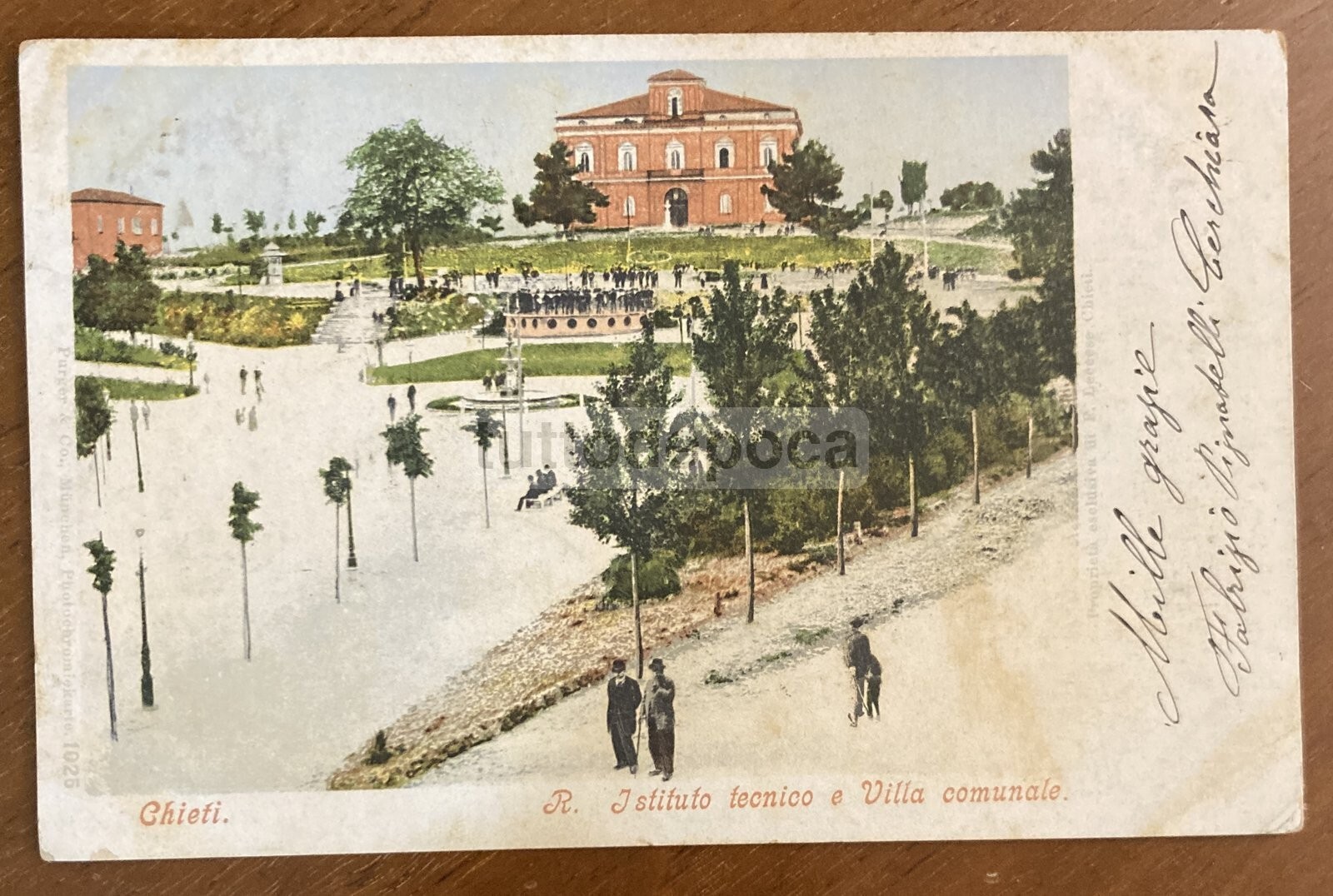 Abruzzo, Chieti: Antica Veduta Dell'Istituto Tecnico E Della Villa Comunale