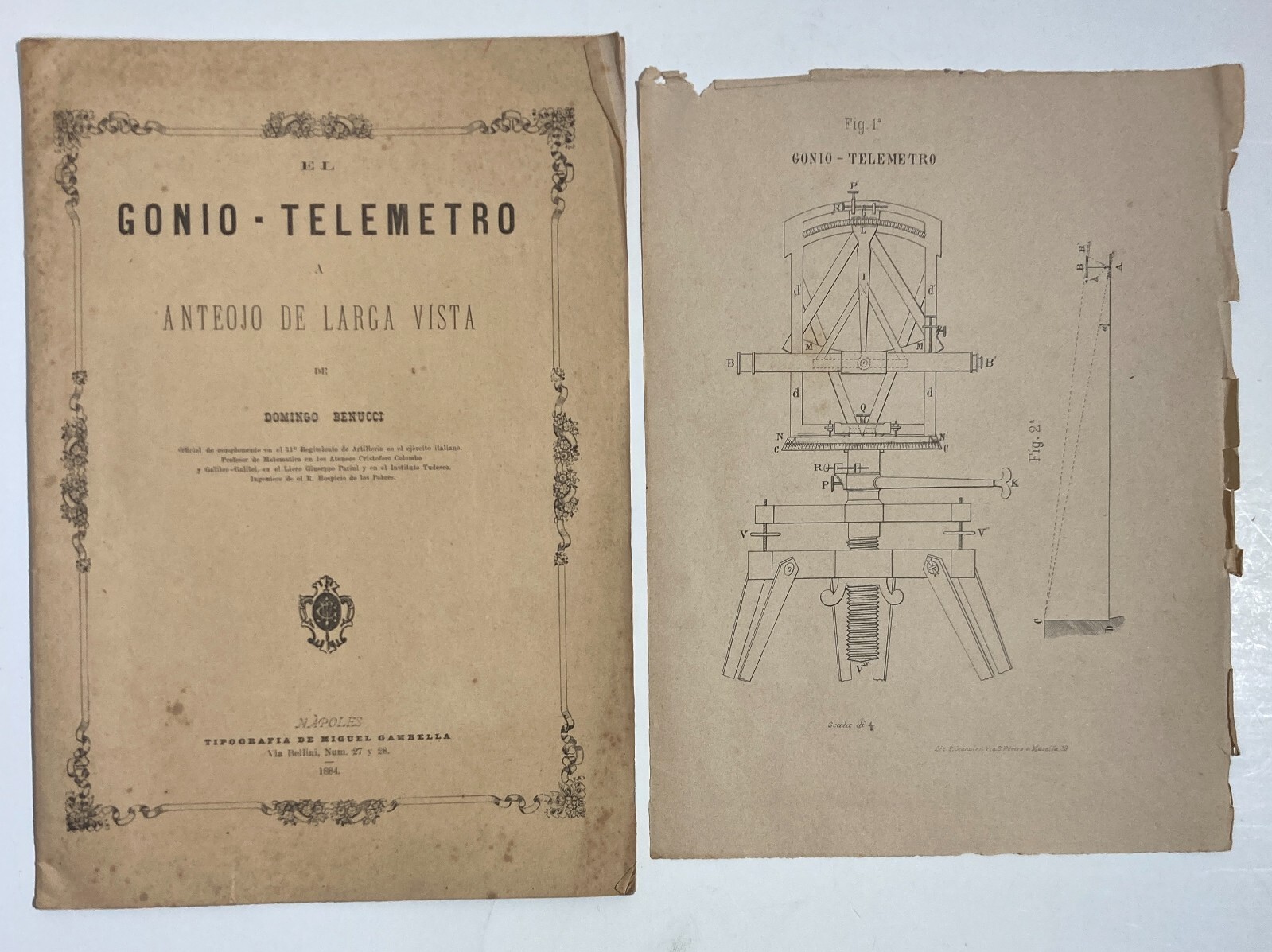 Il Gonio Telemetro A Cannocchiale Di Domenico Benucci. Napoli, 1884.