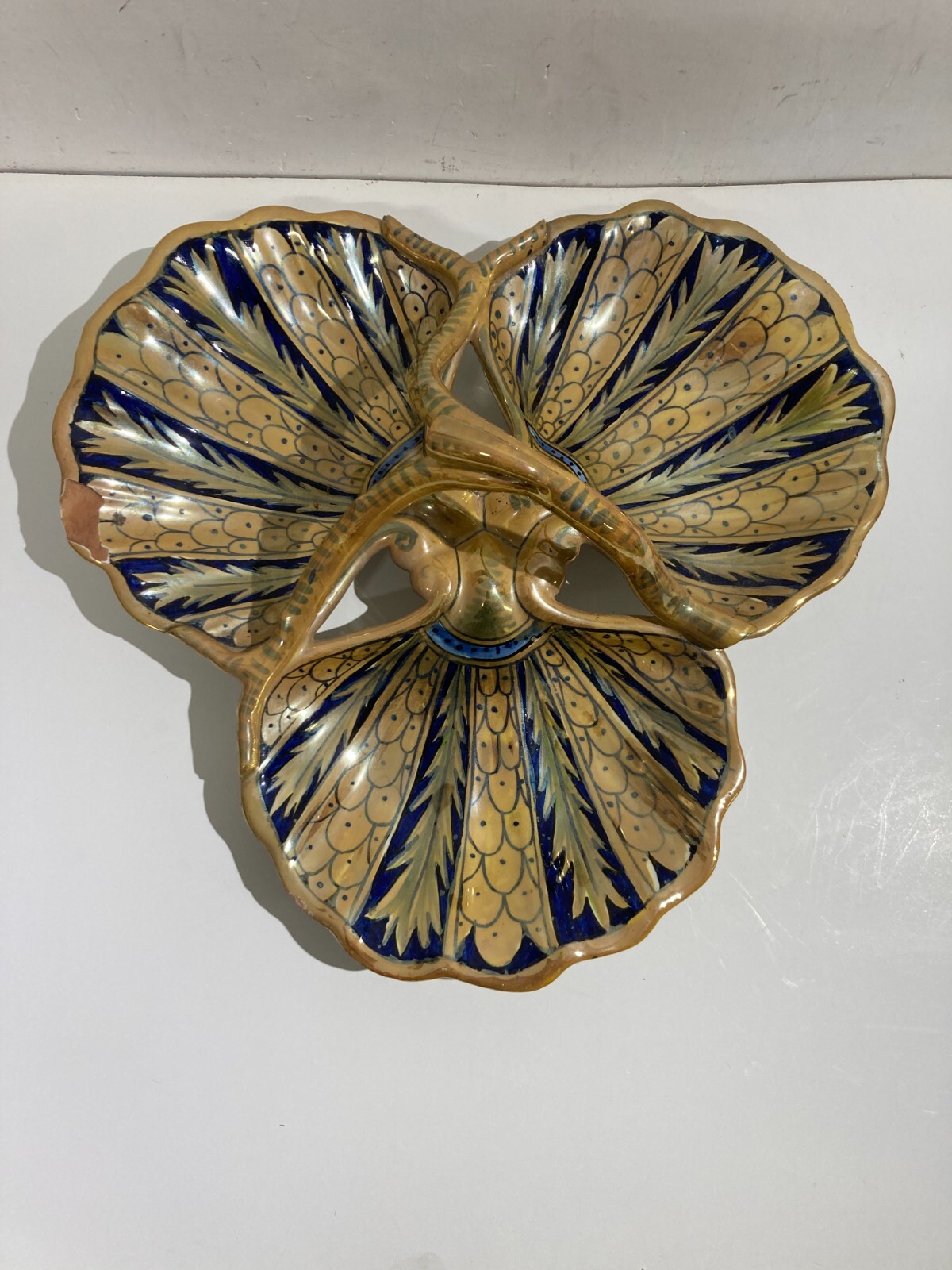 Centro Tavola Decorativo In Ceramica Robbia, Gualdo Tadino, Metà '900