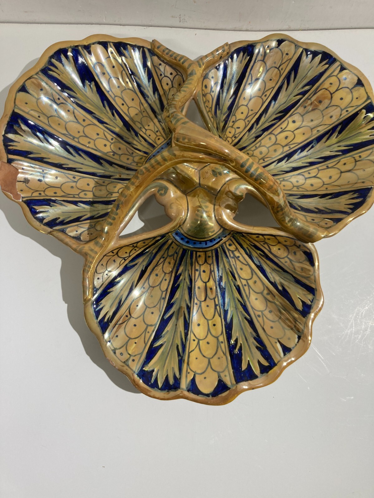 Centro Tavola Decorativo In Ceramica Robbia, Gualdo Tadino, Metà '900