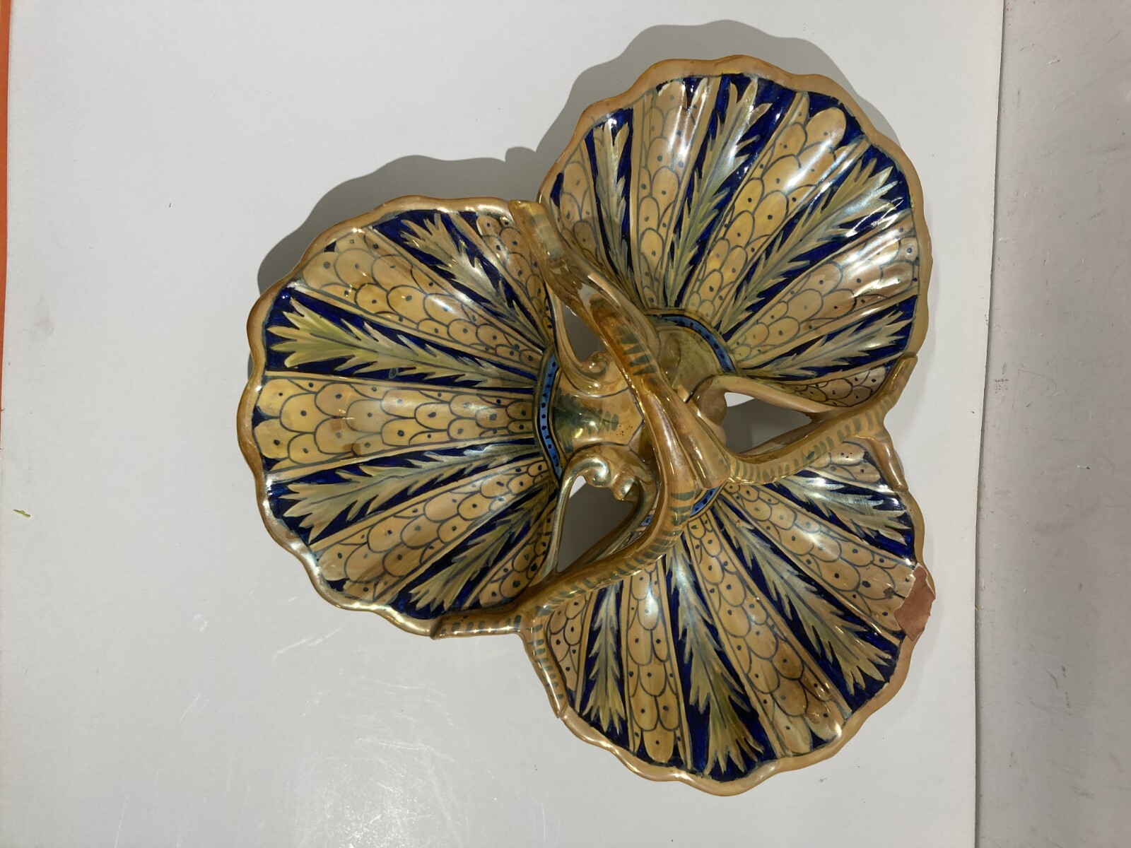 Centro Tavola Decorativo In Ceramica Robbia, Gualdo Tadino, Metà '900