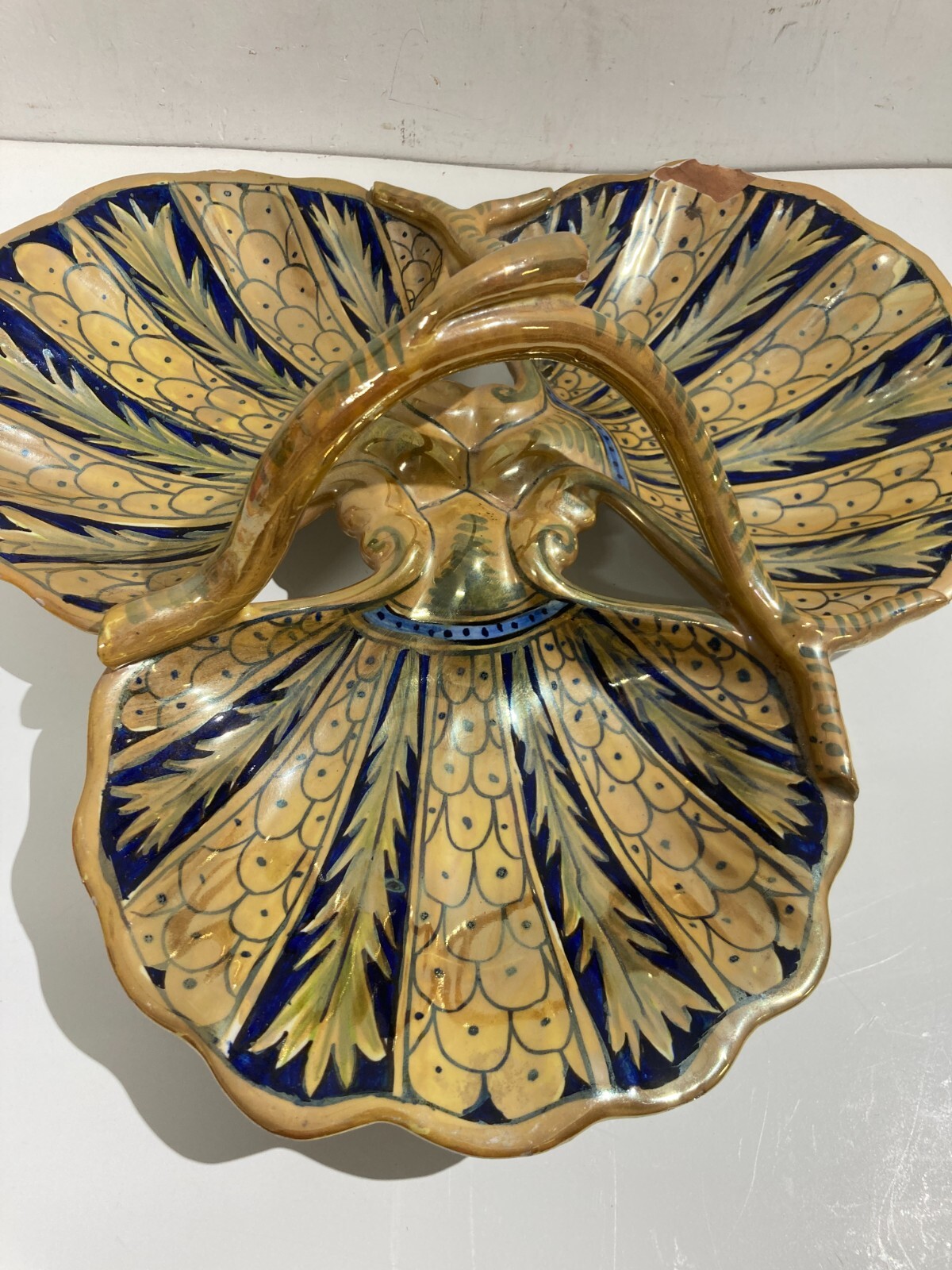 Centro Tavola Decorativo In Ceramica Robbia, Gualdo Tadino, Metà '900