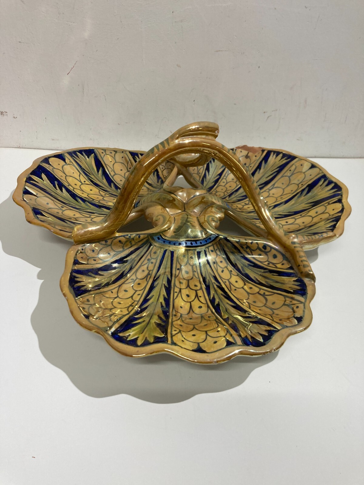 Centro Tavola Decorativo In Ceramica Robbia, Gualdo Tadino, Metà '900
