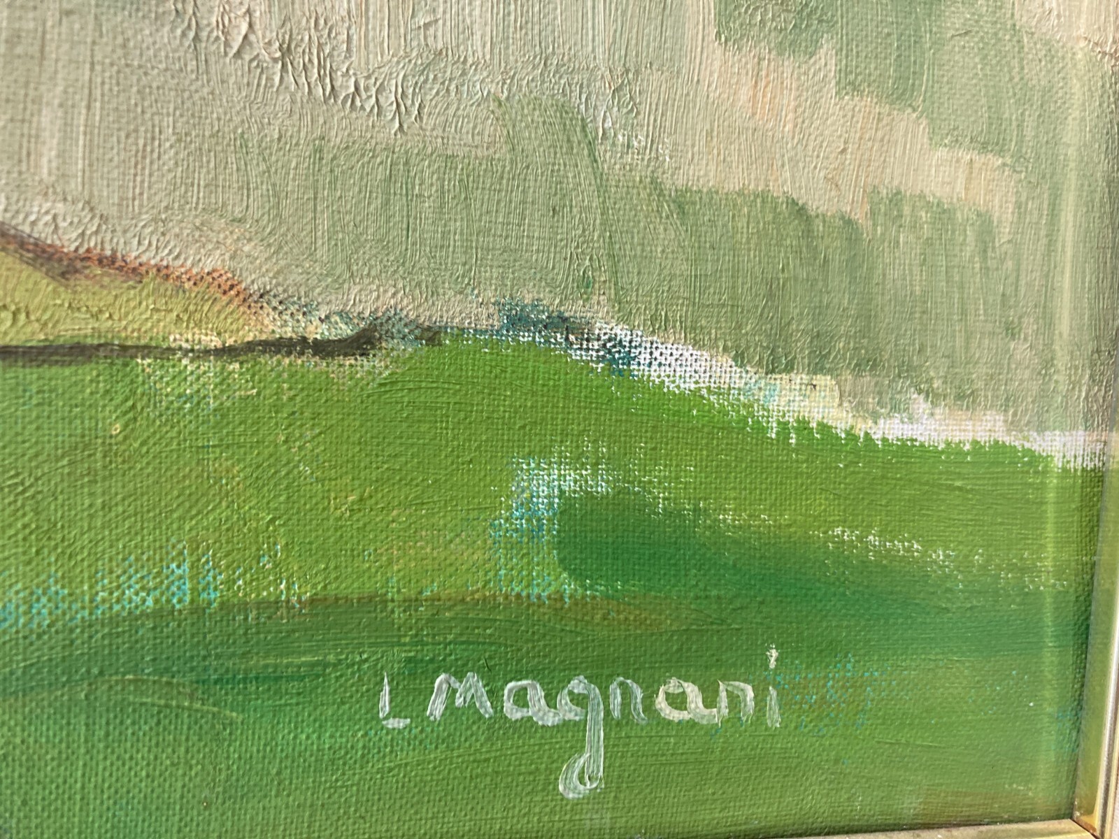 Paesaggio Laziale, Nemi   Veduta Paesaggistica   Dipinto Di L. Magnani