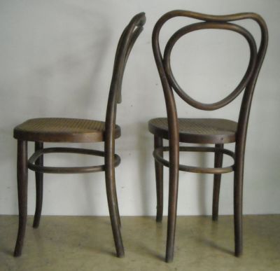 Coppia Di Sedie Antiche Jacob & Joseph Kohn In Legno Curvato