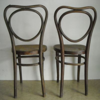Coppia Di Sedie Antiche Jacob & Joseph Kohn In Legno Curvato