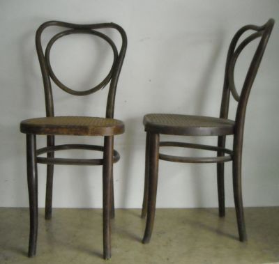 Coppia Di Sedie Antiche Jacob & Joseph Kohn In Legno Curvato