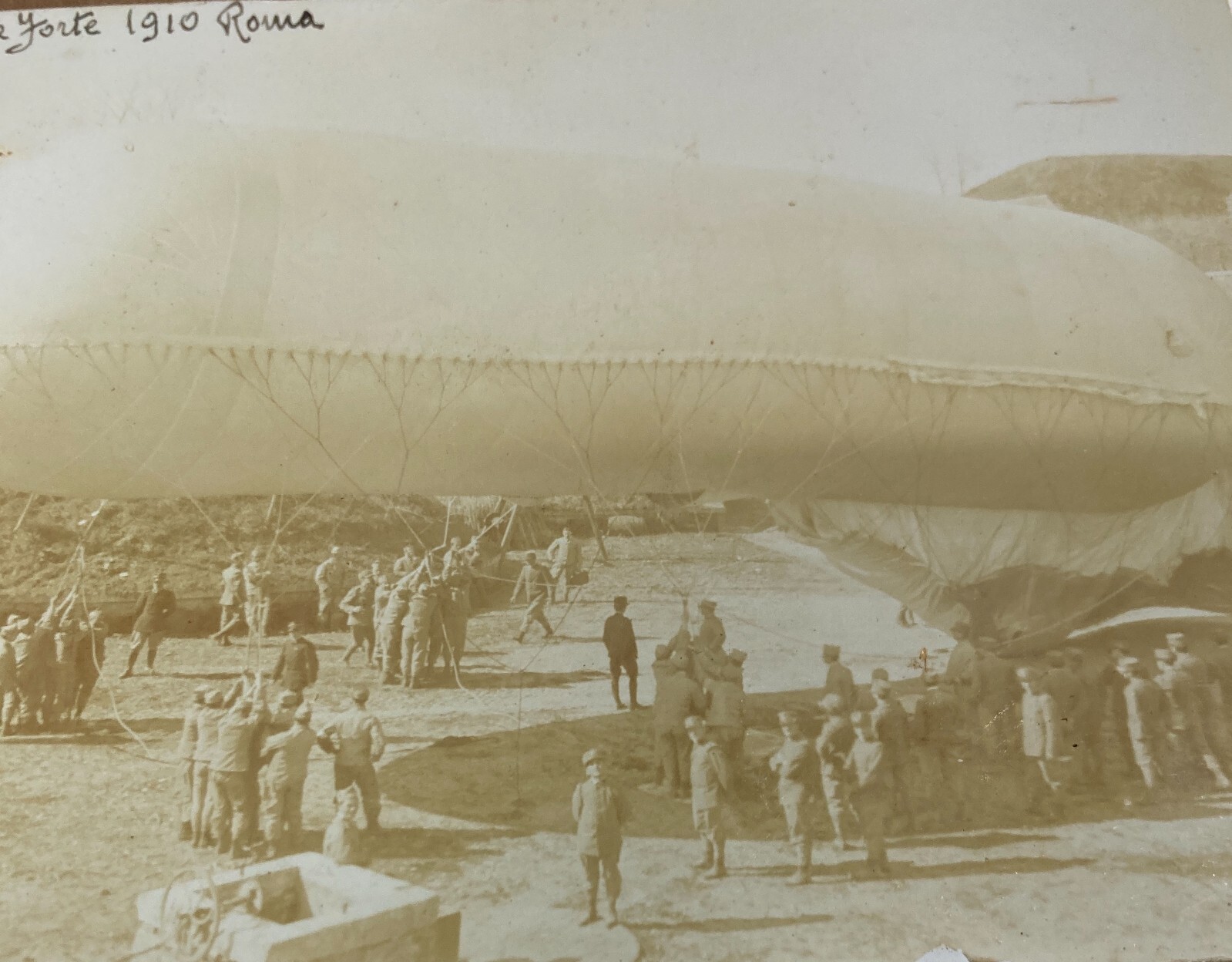 Militaria, Aerostatica, Pallone Frenato, Roma, Forte Trionfale, 1910, Foto Originale