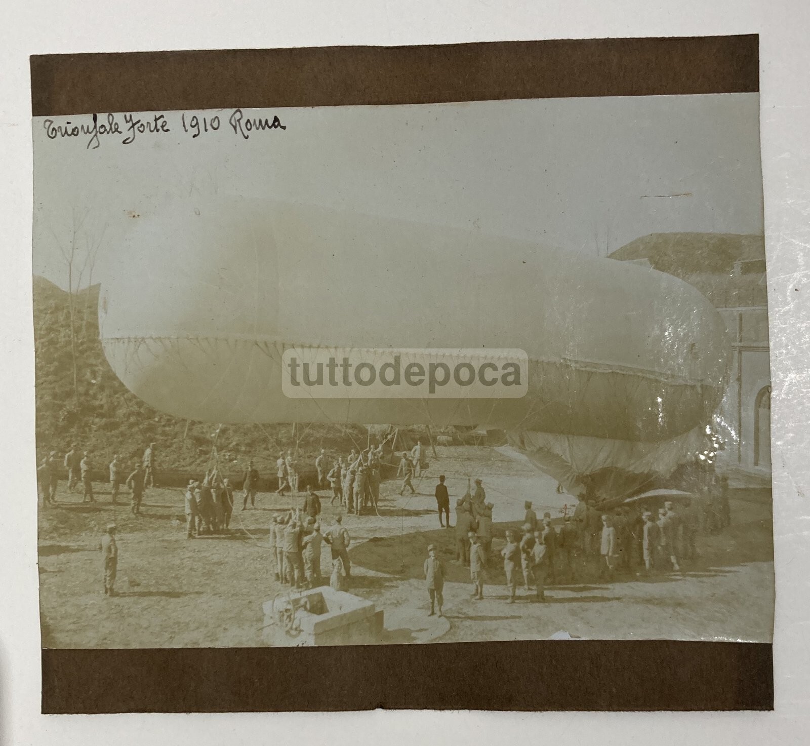 Militaria, Aerostatica, Pallone Frenato, Roma, Forte Trionfale, 1910, Foto Originale