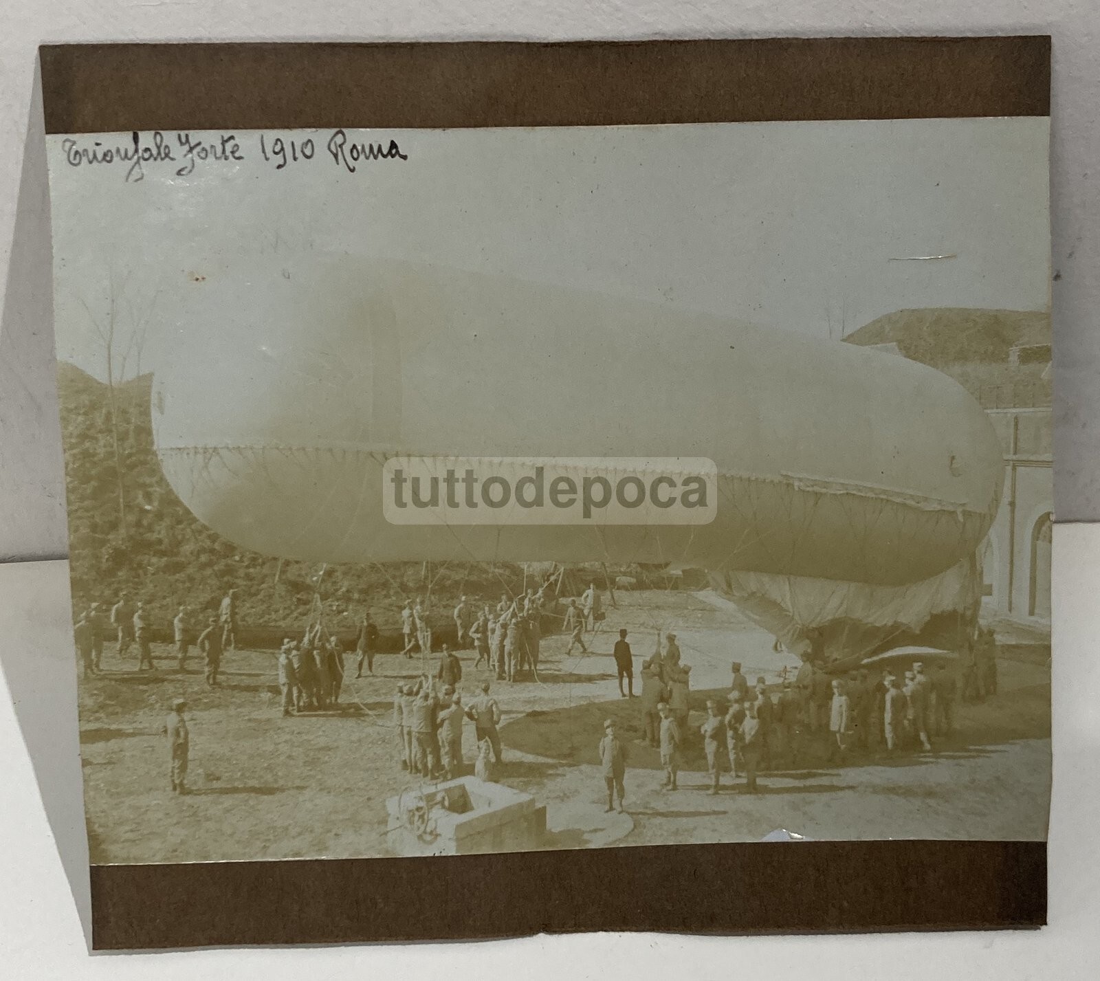 Militaria, Aerostatica, Pallone Frenato, Roma, Forte Trionfale, 1910, Foto Originale