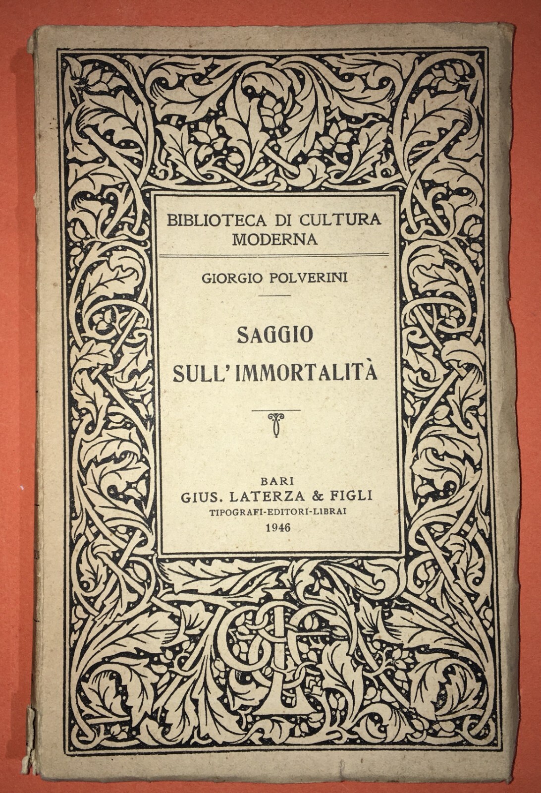 Saggio Sull'Immortalità   Giorgio Polverini   Laterza, 1946