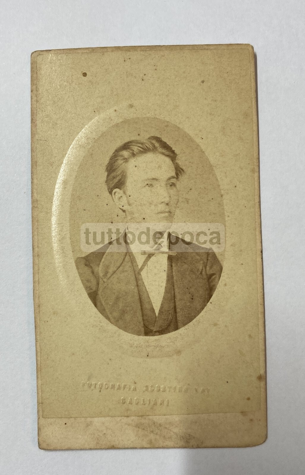 Sardegna, Cagliari. Rara Antica Fotografia Originale. Fotografo Lay, Ritratto Di Antonio Sanna