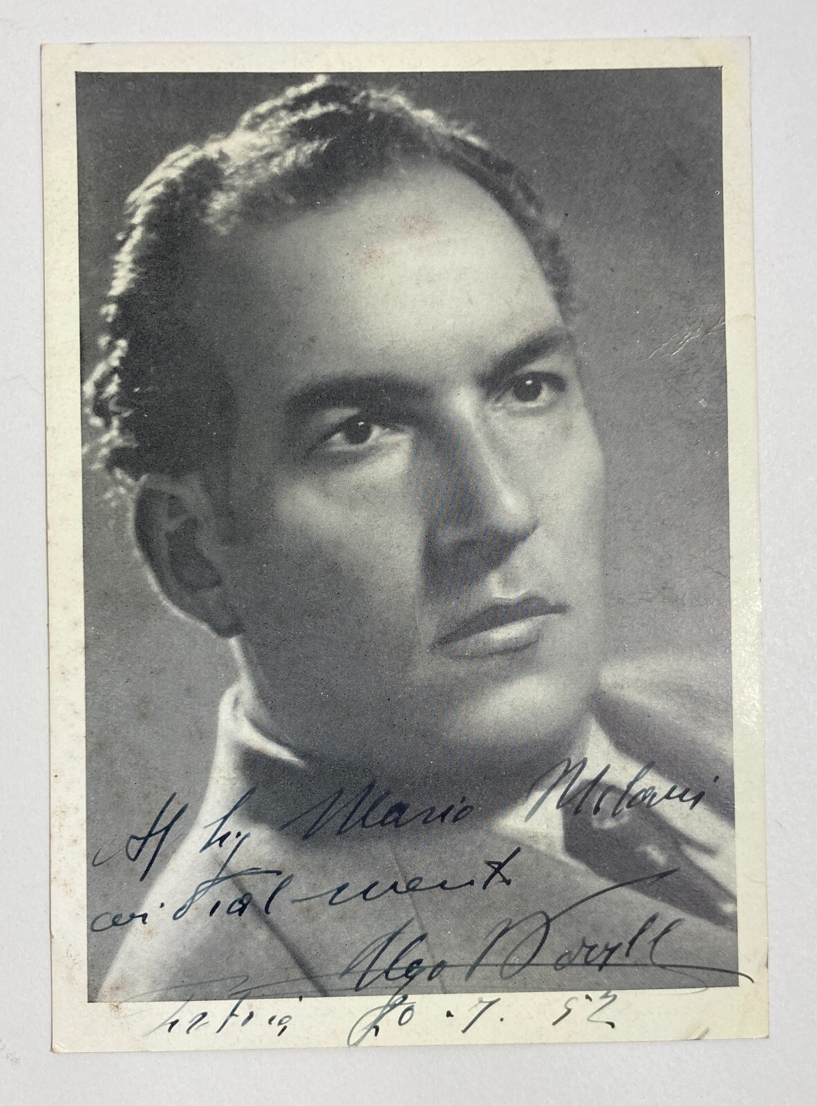 Musica, Musicisti: Ugo Novelli. Fotografia d'Epoca Autografata Con Dedica, Anni '50