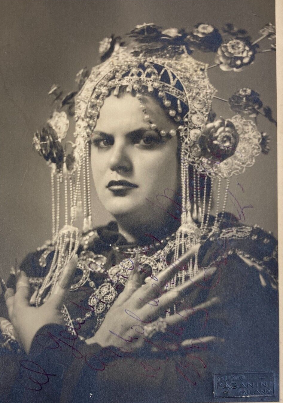 Teatro, Cantanti E Attrici d'Epoca: Adelina Cambi. Fotografia Paganini Autografata