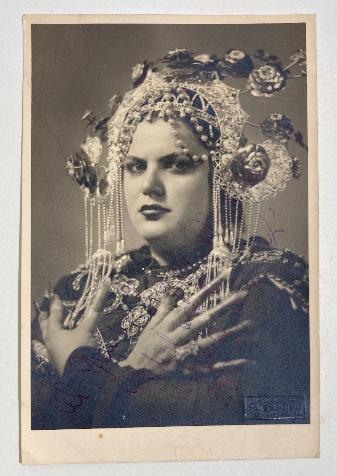 Teatro, Cantanti E Attrici d'Epoca: Adelina Cambi. Fotografia Paganini Autografata