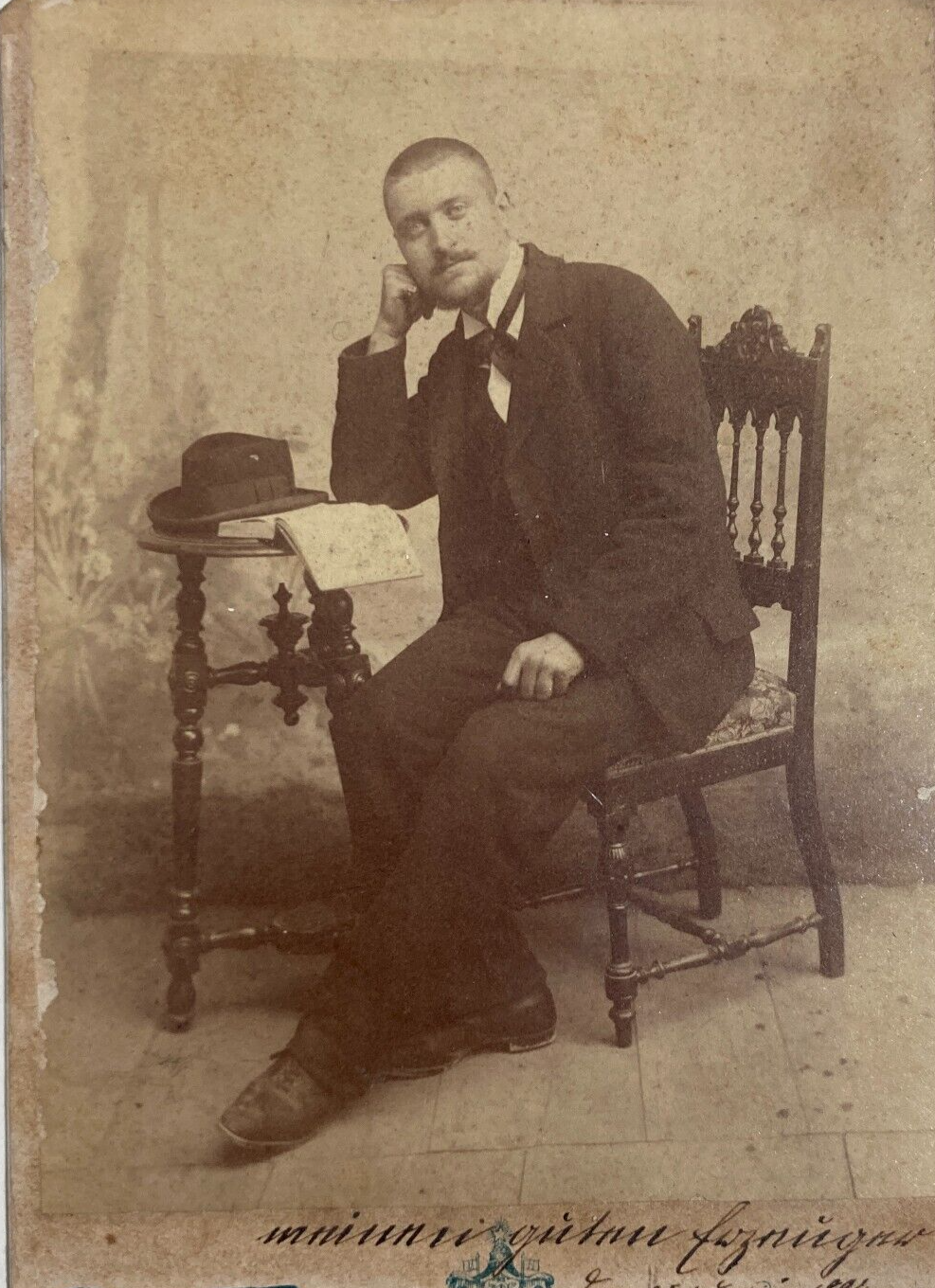 Toscana, Pistoia. Antica Fotografia Originale Di Pirro Fellini Con Araldica Savoia. Ritratto d'Uomo, 1897