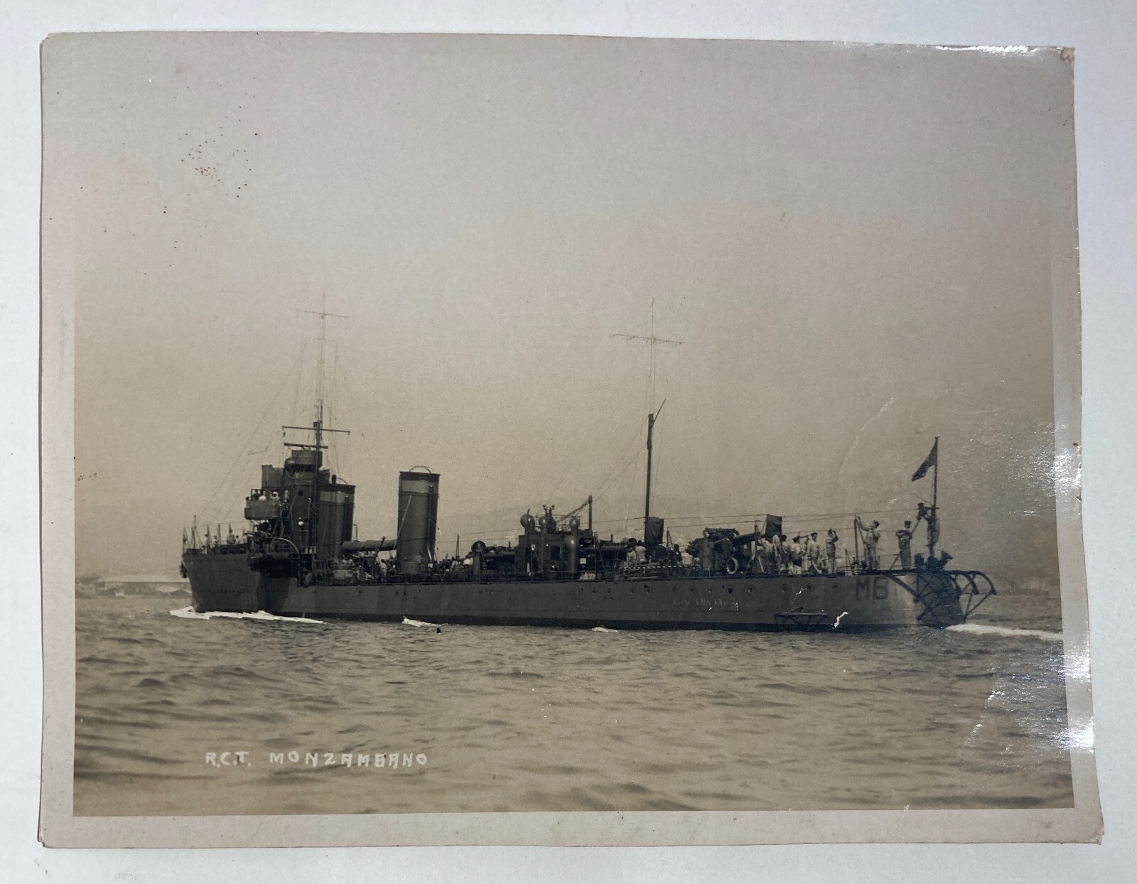 Militaria, Marina Militare, Antica Fotografia Del Cacciatorpediniere Monzambano