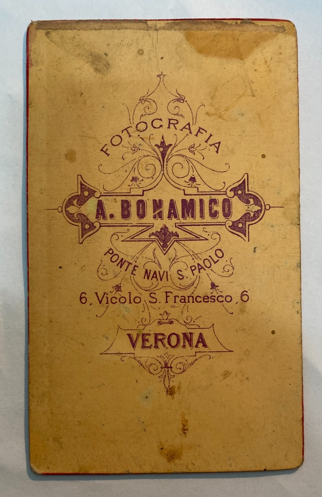 Militaria, Ritratto Di Militare, Antica Fotografia Colorata A Mano, Verona, Studio Bonamico, XIX Secolo