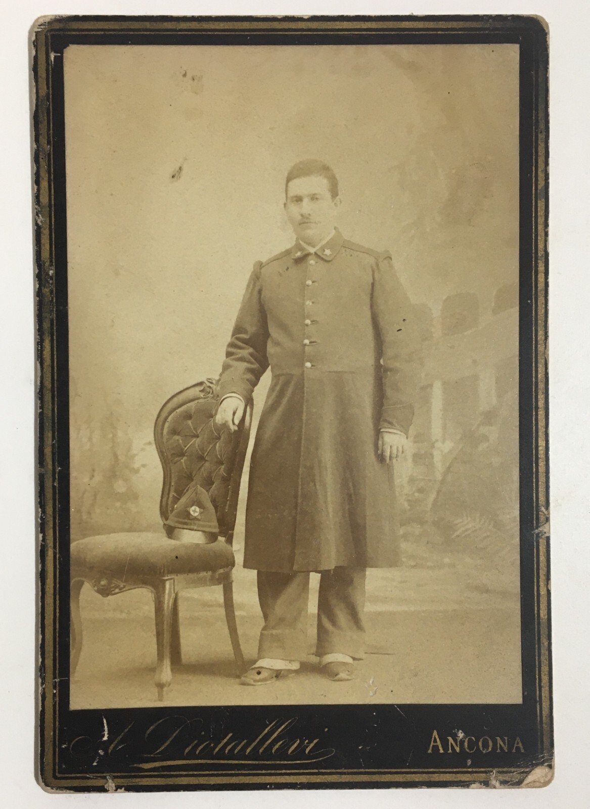 Marche, Ancona. Antica Fotografia, Ritratto Maschile. Fotografo Diotallevi.