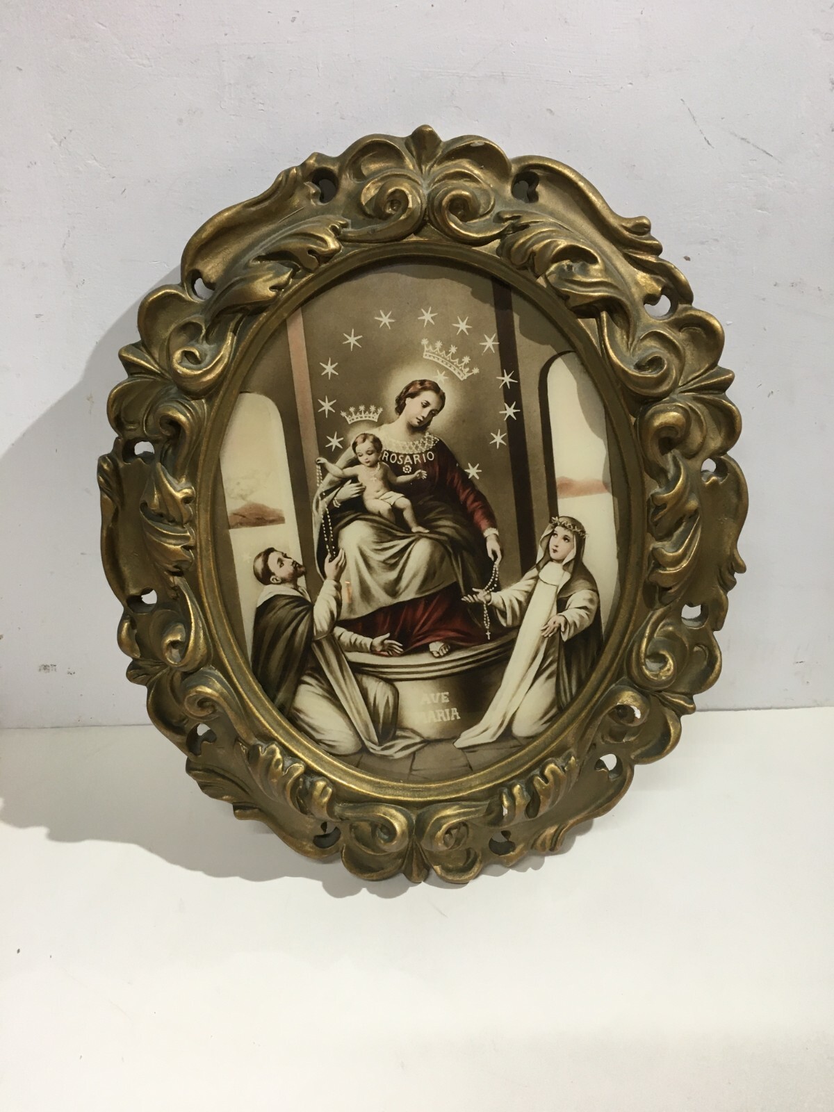 Arte Popolare Devozionale   Madonna Del Rosario   Pompei   Quadro Luminoso A Colori
