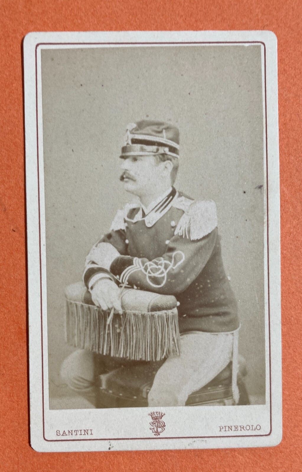 Ritratto Di Ufficiale Dell'Esercito Italiano, Fotografia Originale Studio Santini, Pinerolo