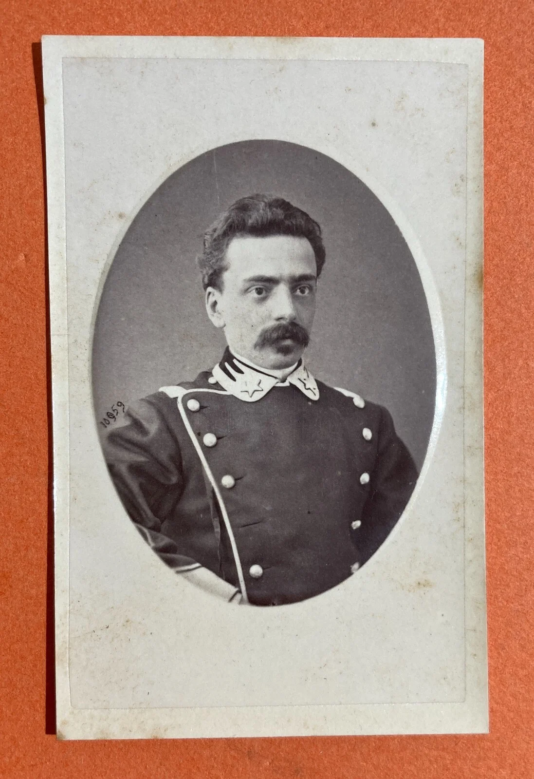 Militaria, Antique Portrait, Original Photograph, Photographer Betri, Cremona, Heraldry