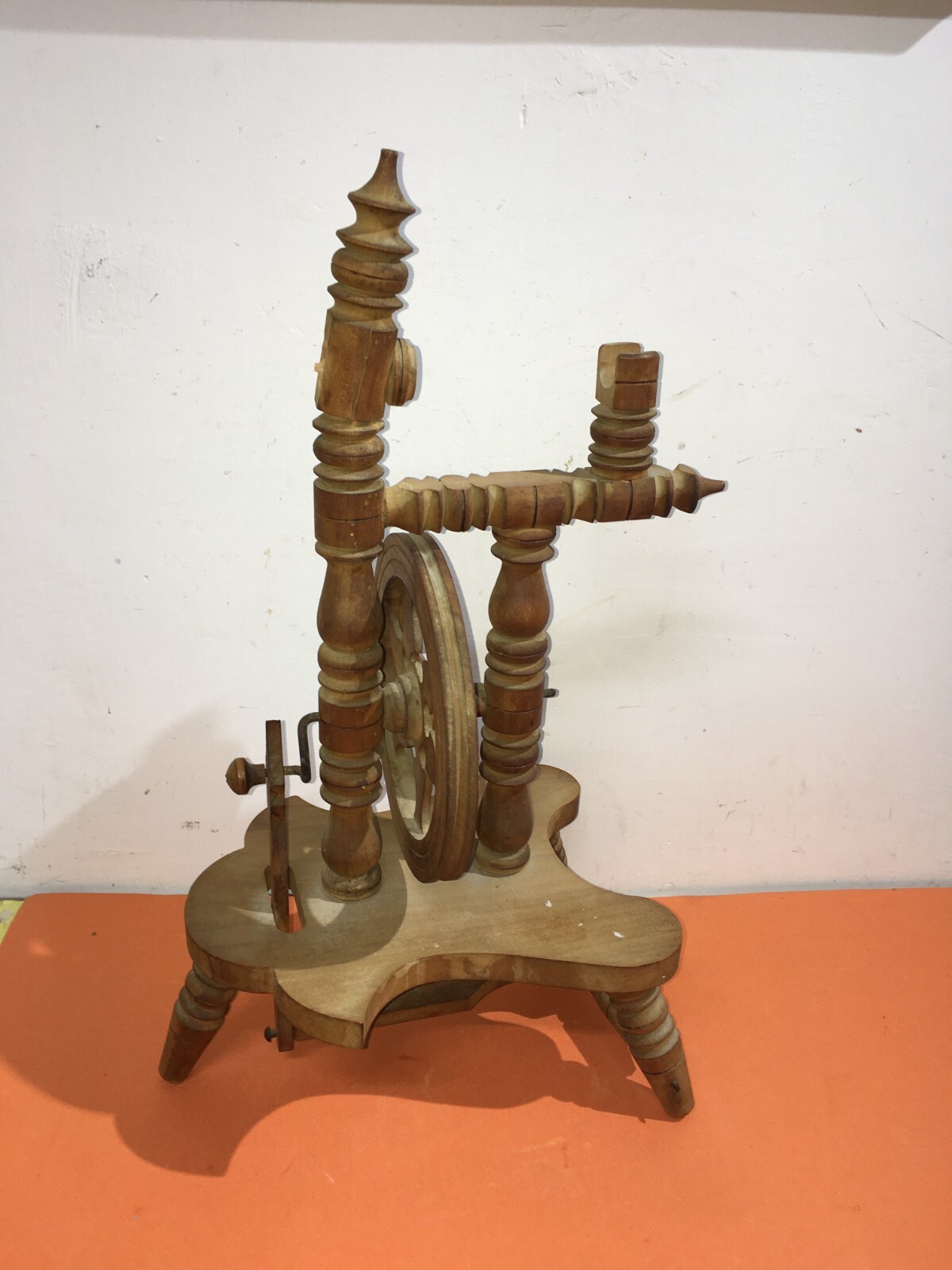 Arte Popolare, Folklore, Tessuti, Filatura: Antico Arcolaio In Legno Decorativo