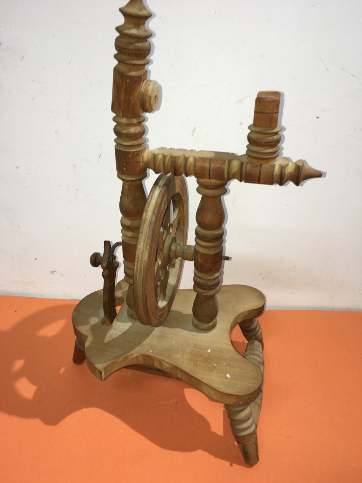 Arte Popolare, Folklore, Tessuti, Filatura: Antico Arcolaio In Legno Decorativo