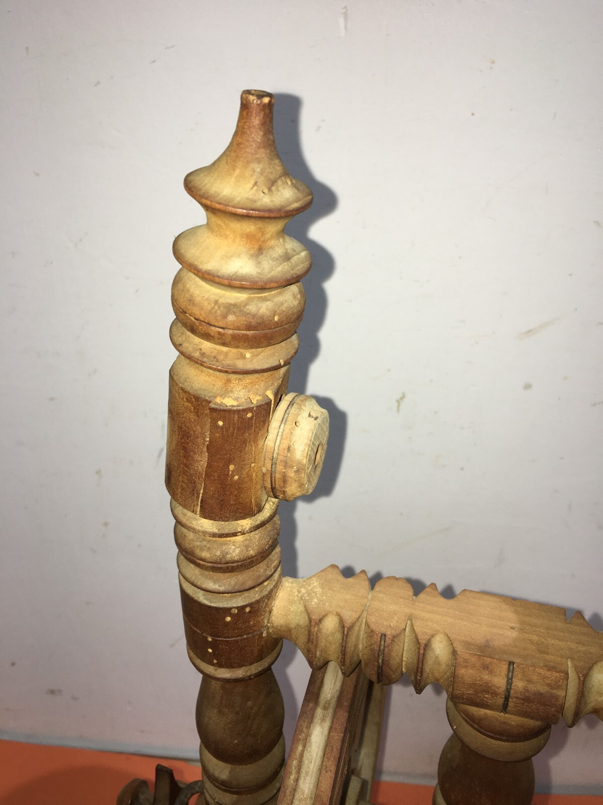 Arte Popolare, Folklore, Tessuti, Filatura: Antico Arcolaio In Legno Decorativo
