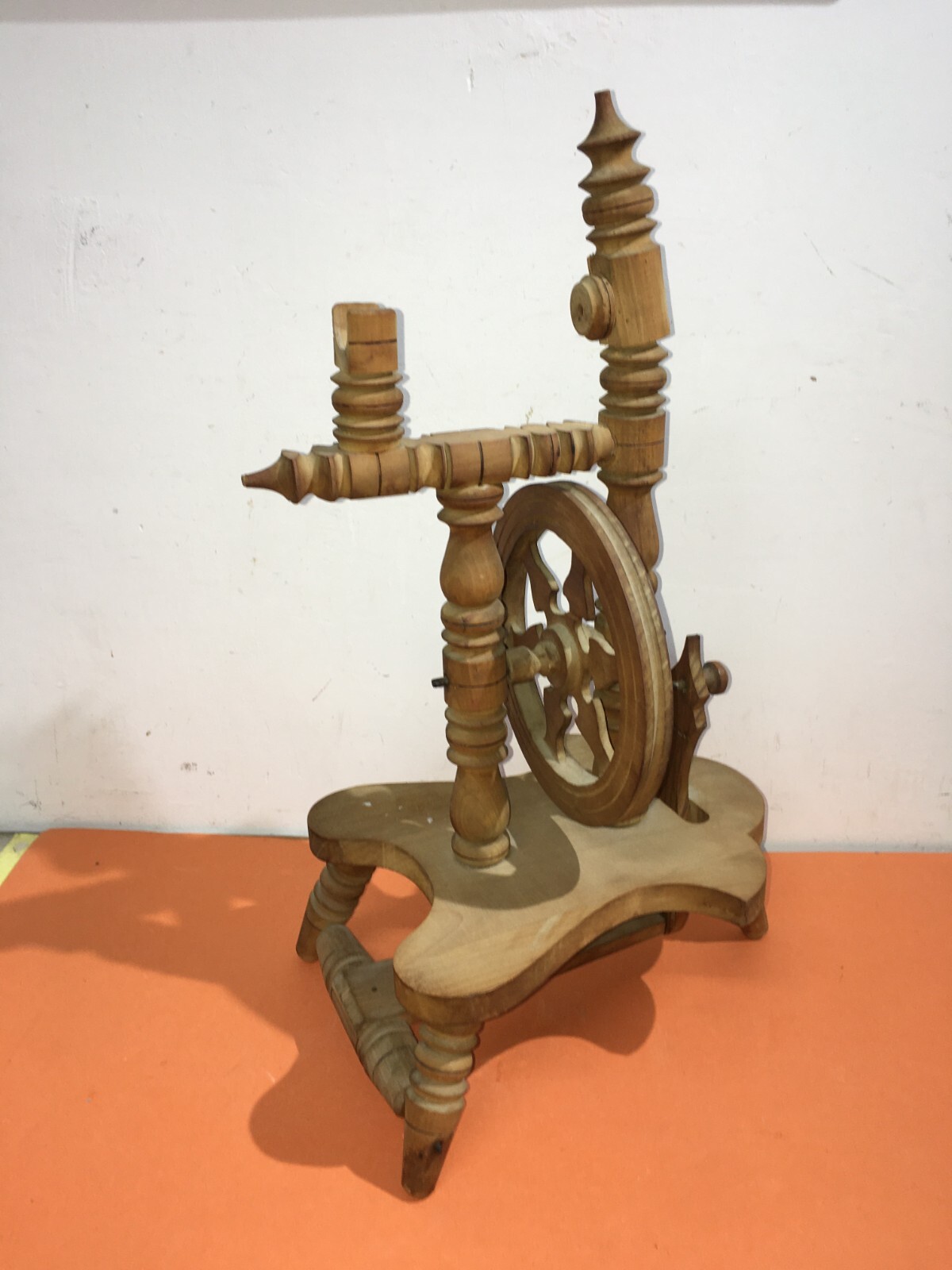 Arte Popolare, Folklore, Tessuti, Filatura: Antico Arcolaio In Legno Decorativo