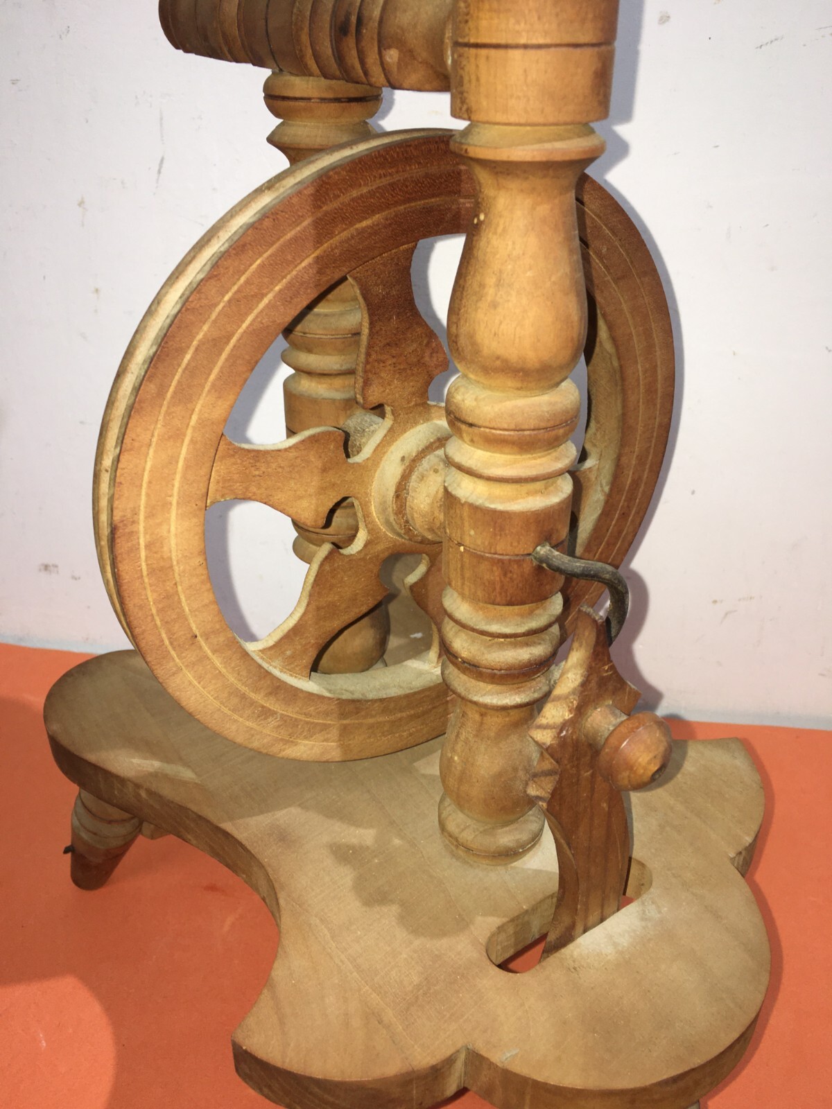 Arte Popolare, Folklore, Tessuti, Filatura: Antico Arcolaio In Legno Decorativo