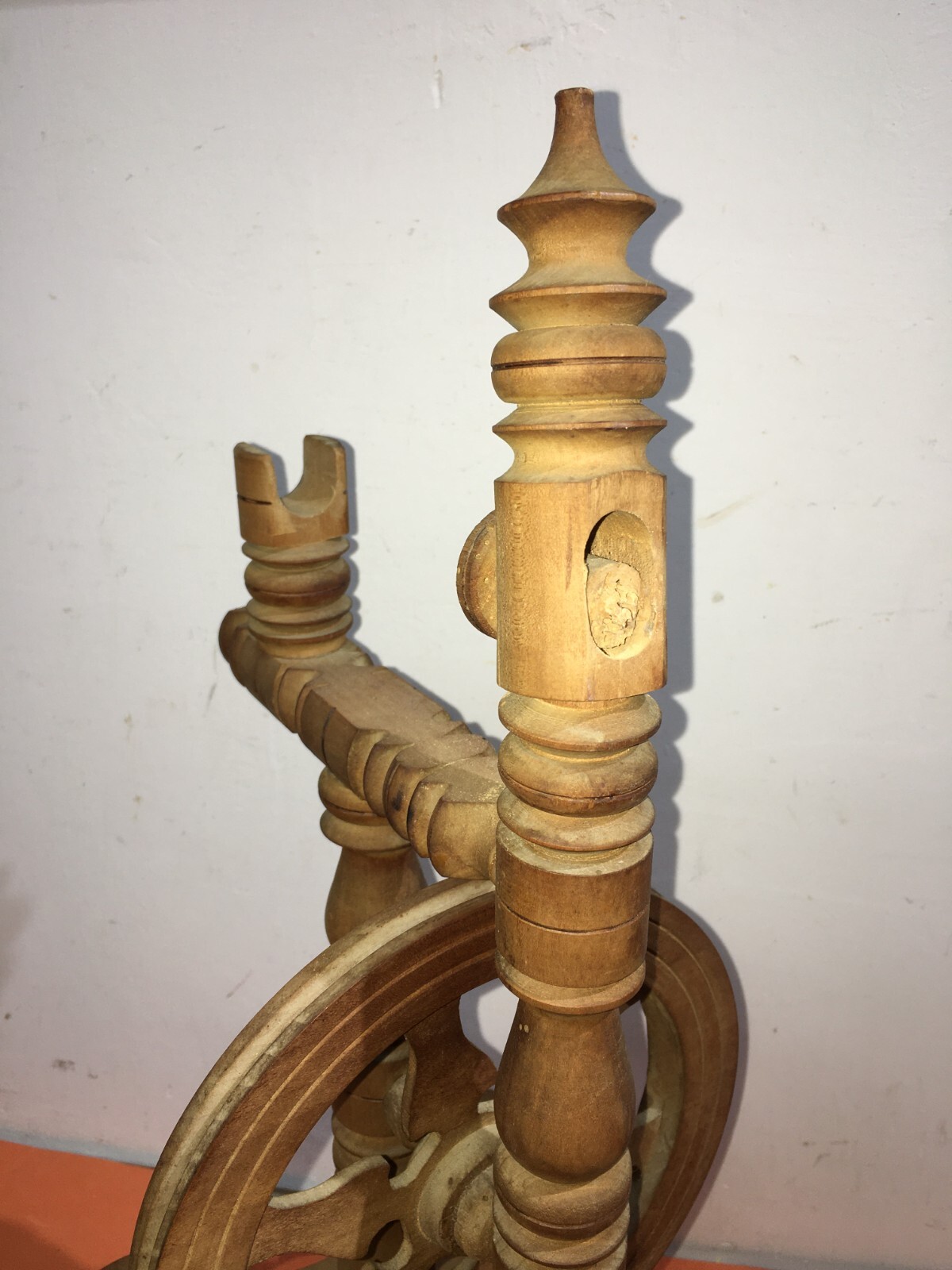 Arte Popolare, Folklore, Tessuti, Filatura: Antico Arcolaio In Legno Decorativo