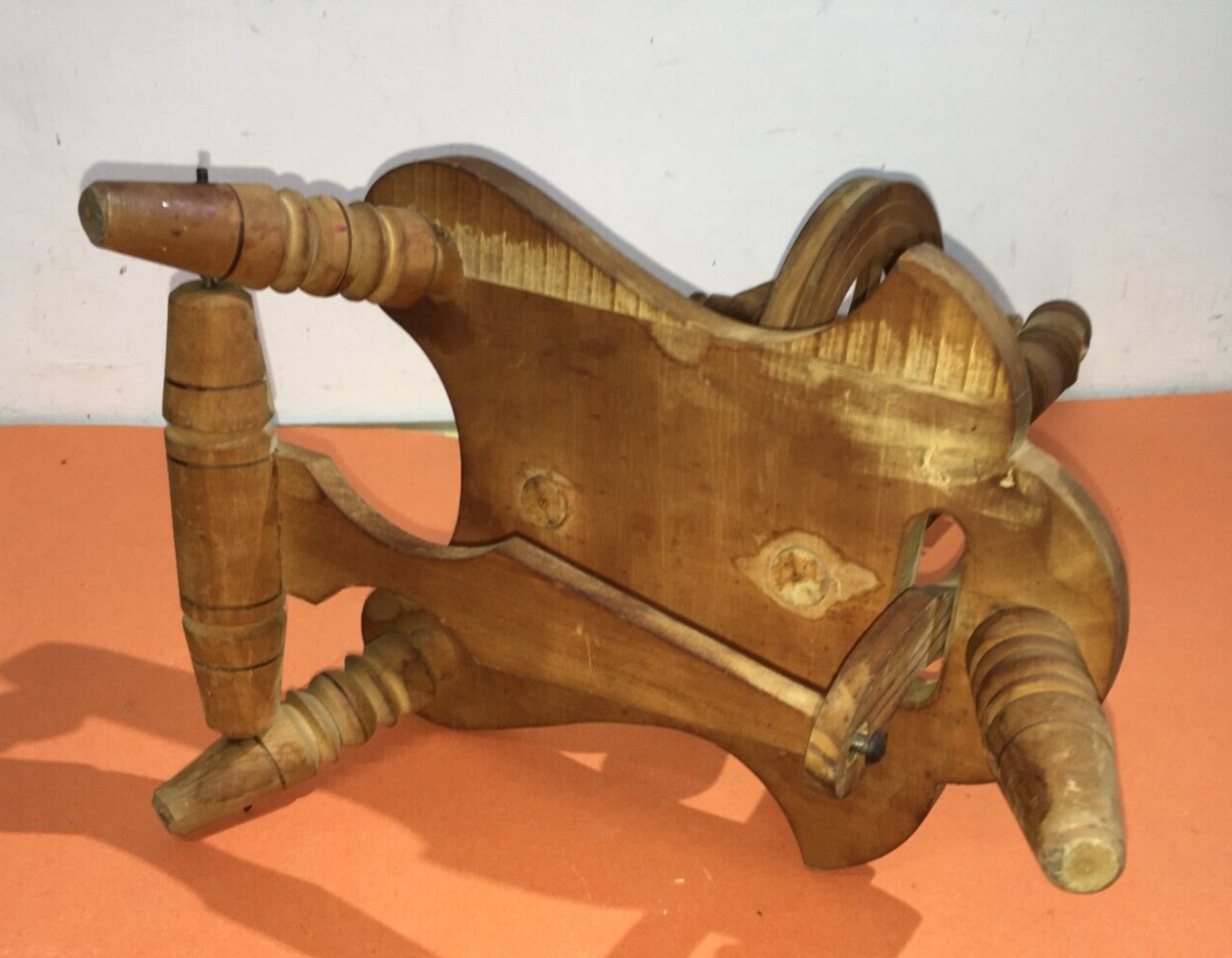Arte Popolare, Folklore, Tessuti, Filatura: Antico Arcolaio In Legno Decorativo