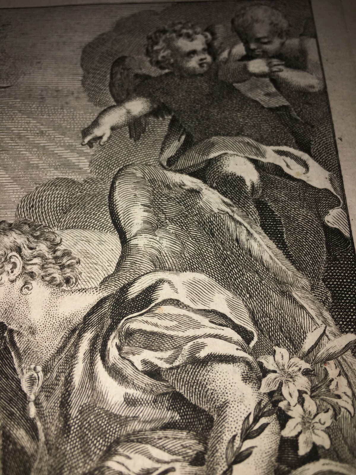 Arte Devozionale: Annunciazione. Antica Incisione Originale Di N. J. Cordeiro, 1781