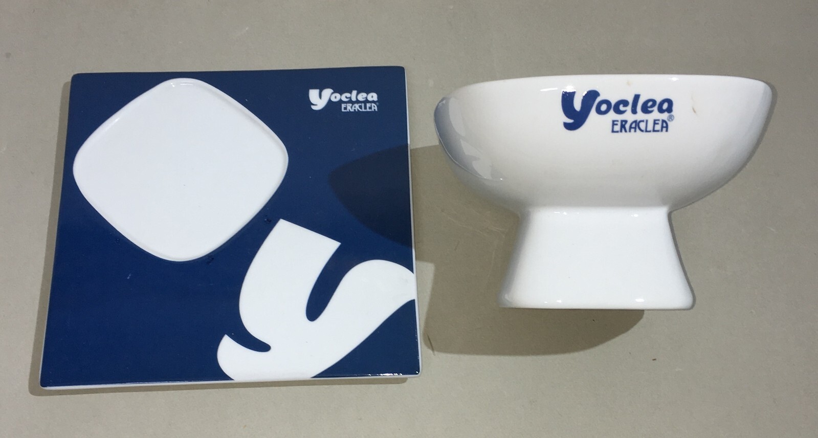 Yoclea Eraclea, Porcellana Pubblicitaria: Grande Tazza Con Piatto Da Collezione