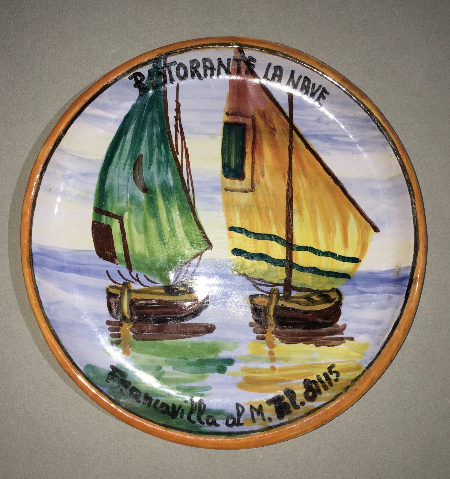 Abruzzo, Francavilla A Mare. Ceramica Pubblicitaria, Ristorante La Nave, Bontempo