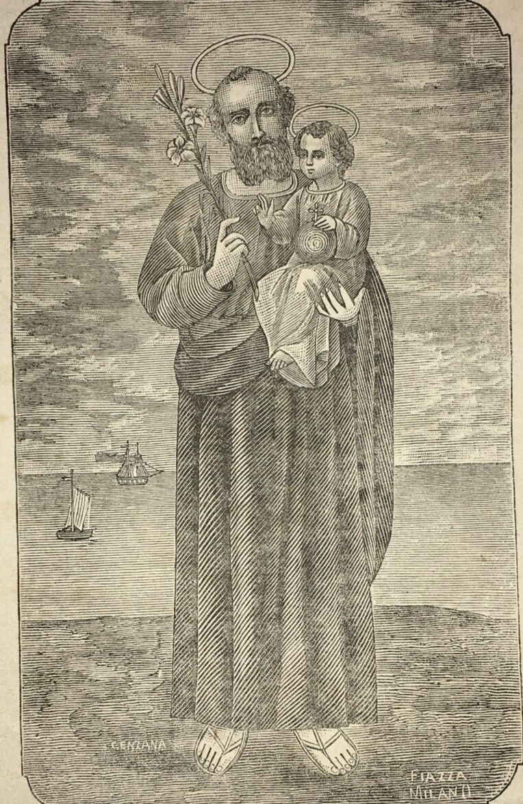 Abruzzo, Vasto. Antica Stampa Popolare Devozionale Di San Giuseppe. Edizioni Anelli E Manzitti.