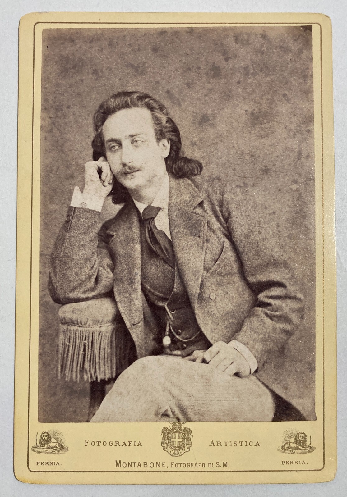 Antica Fotografia Del Violinista Enrico Ketten, Studio Montabone, XIX Secolo
