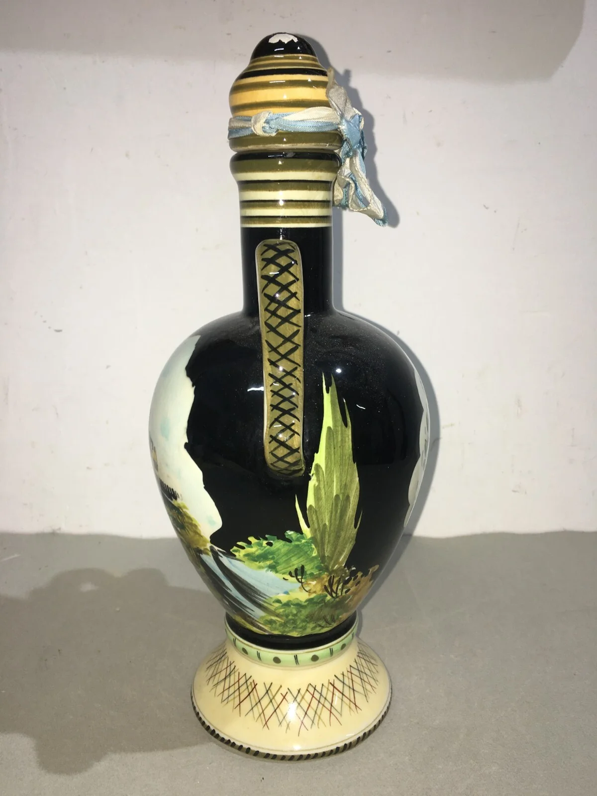 Decorated Bottle in Marmaca Ceramic, San Marino