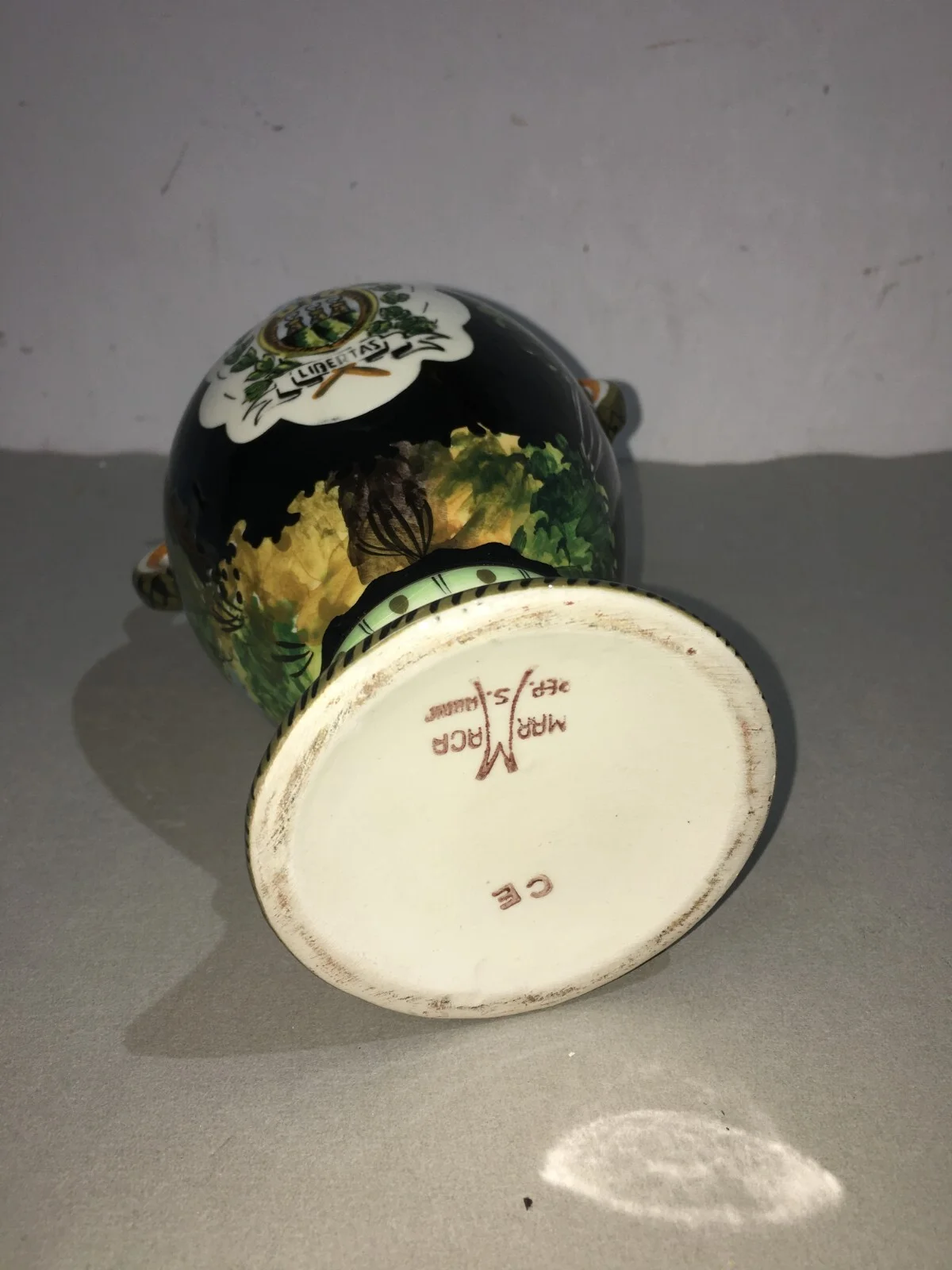 Decorated Bottle in Marmaca Ceramic, San Marino