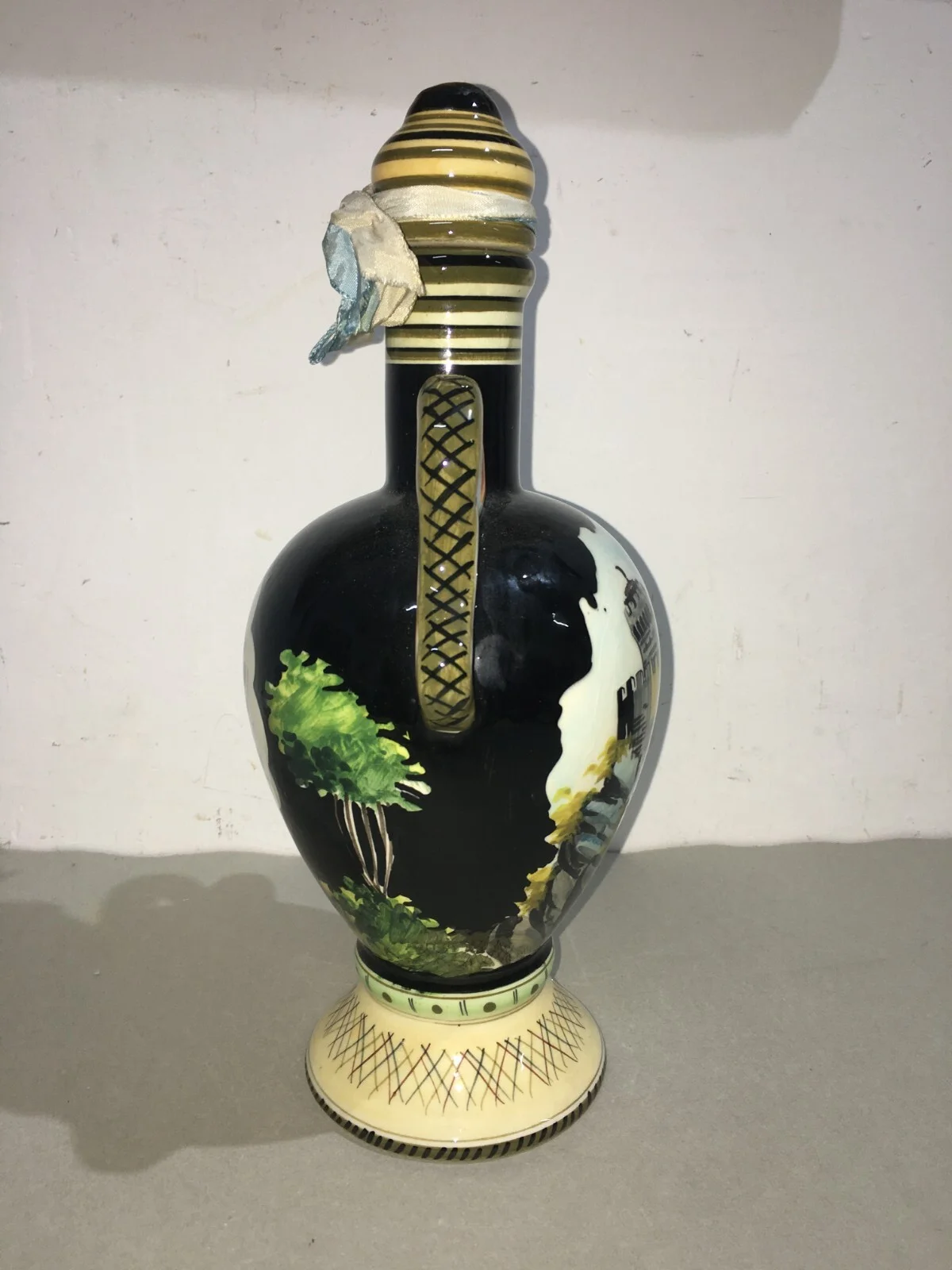 Decorated Bottle in Marmaca Ceramic, San Marino