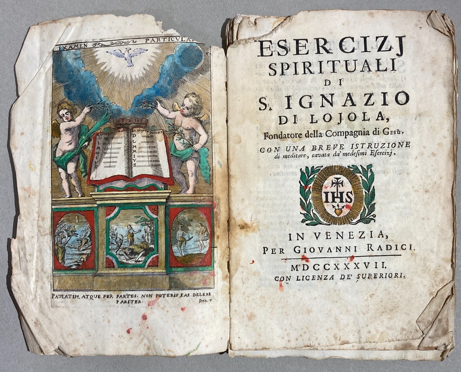 Esercizi Spirituali Di S. Ignazio Di Lojola, Venezia, G. Radici, 1737