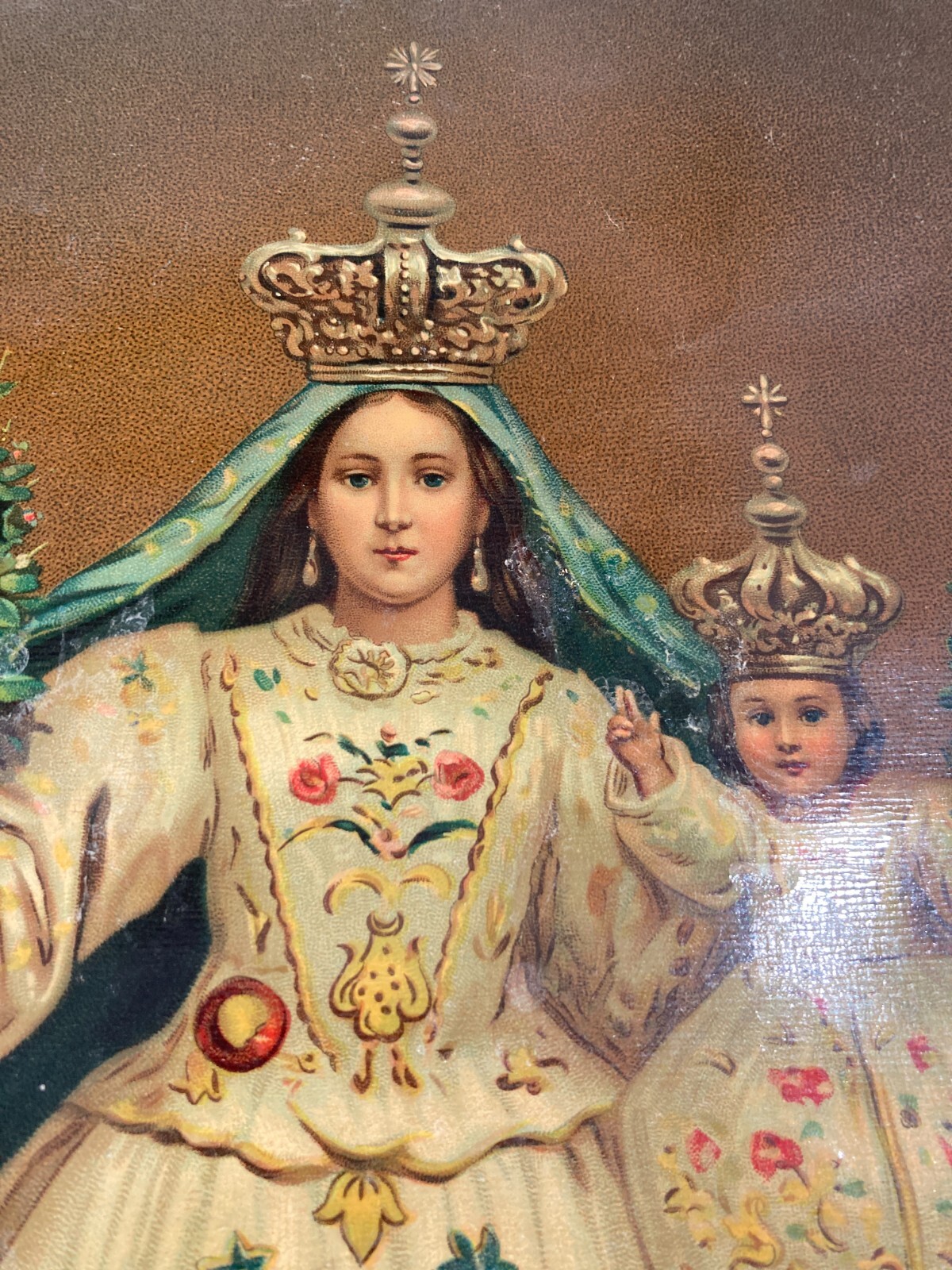 Stampa Popolare Devozionale: Madonna Di Canneto, Settefrati. Cromolitografia Antica.