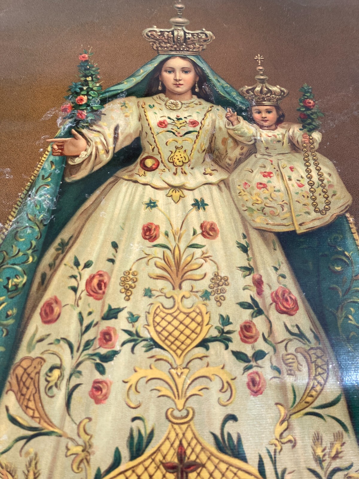Stampa Popolare Devozionale: Madonna Di Canneto, Settefrati. Cromolitografia Antica.