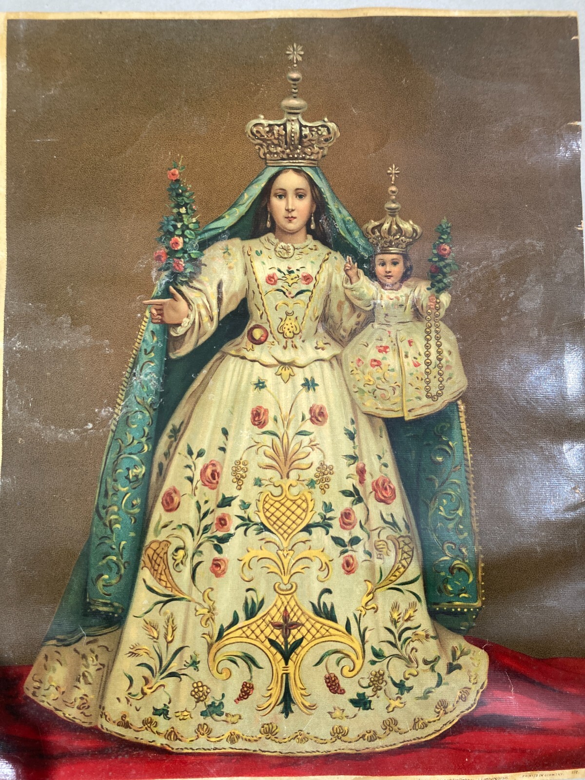 Stampa Popolare Devozionale: Madonna Di Canneto, Settefrati. Cromolitografia Antica.