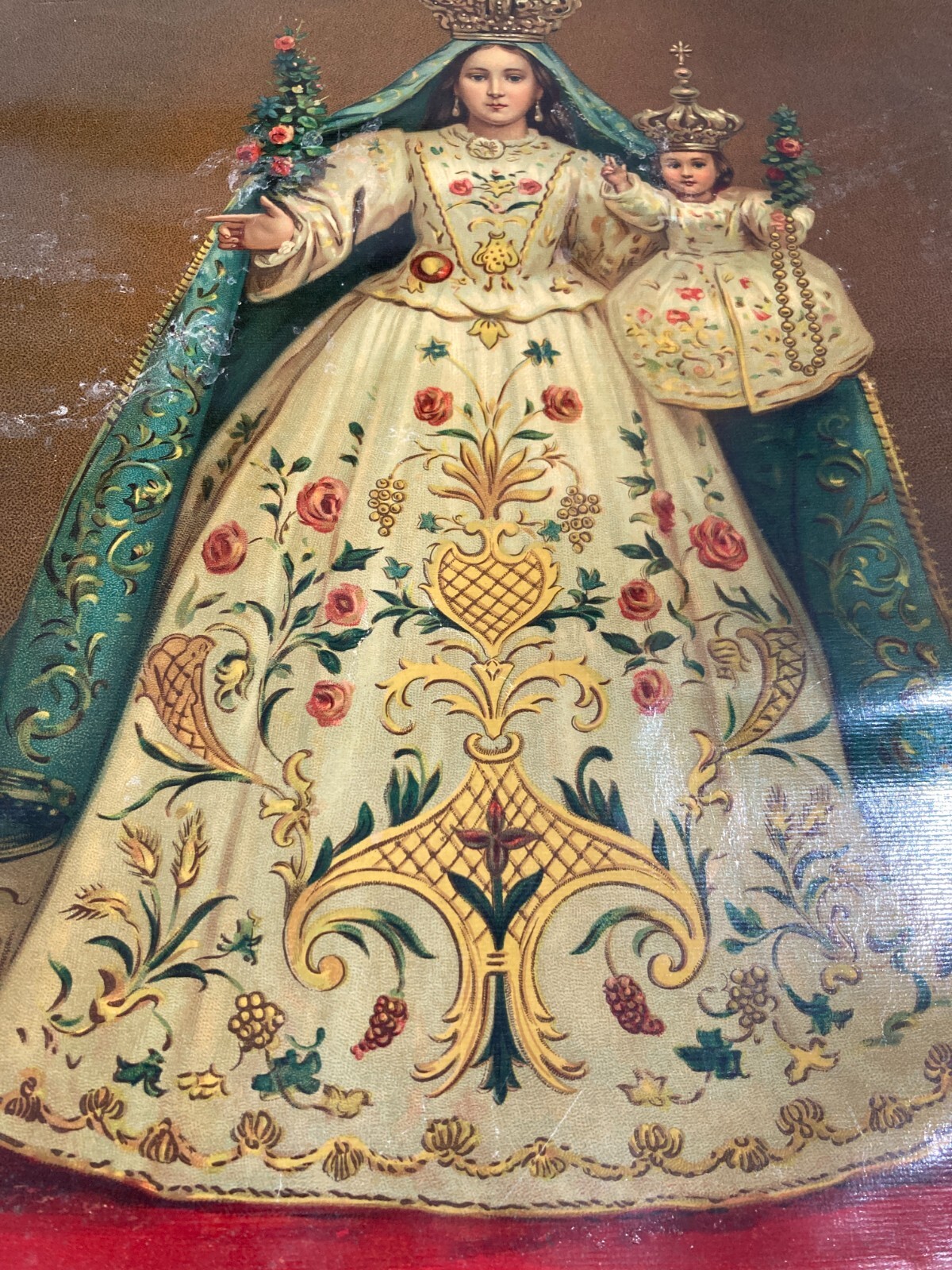 Stampa Popolare Devozionale: Madonna Di Canneto, Settefrati. Cromolitografia Antica.