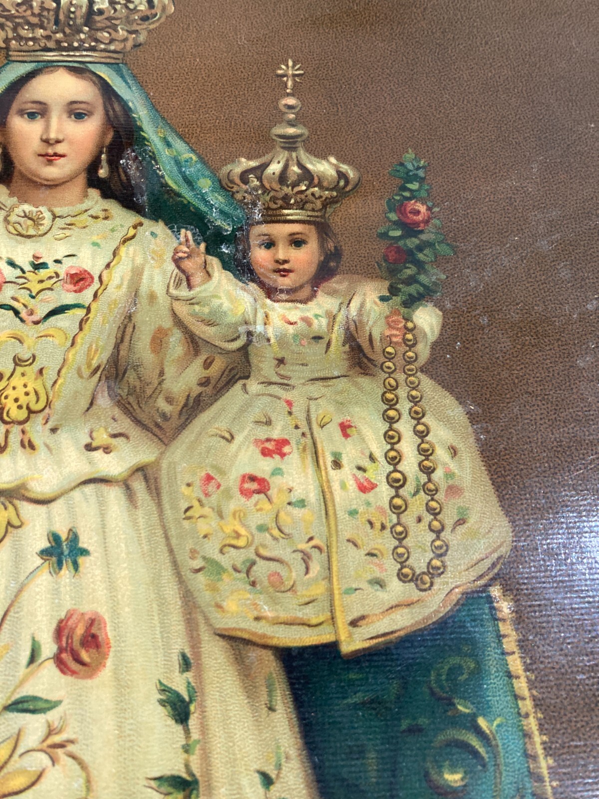 Stampa Popolare Devozionale: Madonna Di Canneto, Settefrati. Cromolitografia Antica.