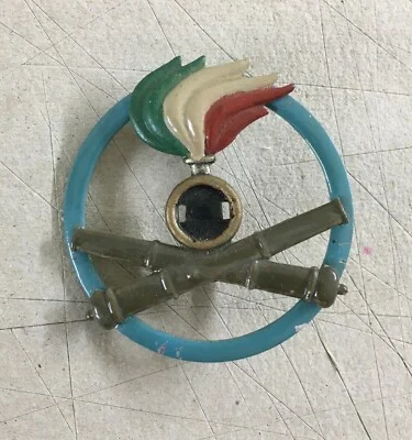 Militaria, Esercito Italiano: Stemma dell'Artiglieria con Tricolore